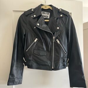 Walter Baker (Like New) Liz Black Leather Biker Jacket - XS
